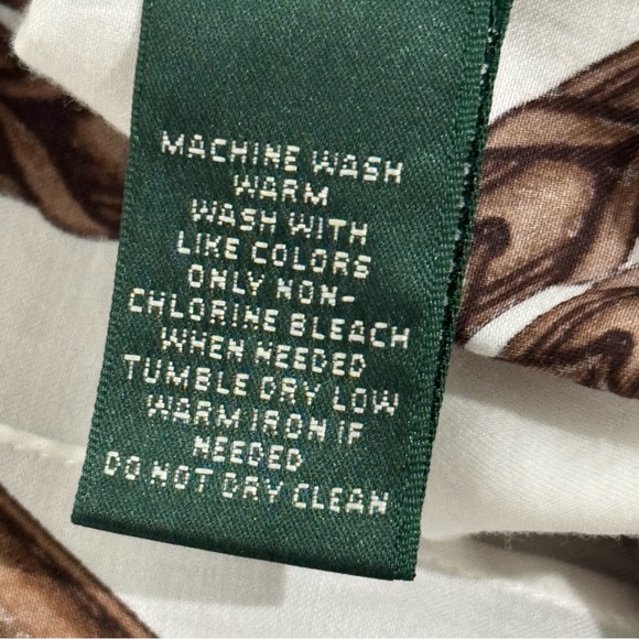 Lauren Ralph Lauren Equestrian Button Up Blouse Horse Bridle Bit Sz 12 Slim Fit - Picture 13 of 16